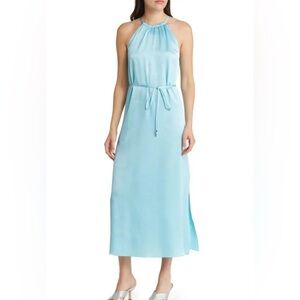 Light Blue Halter Maxi Dress